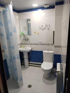 La salle de bains est pourvue de toilettes et d'un lavabo. dans l'établissement Apartment in Dilijan city, à Dilidjan