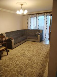 - un salon avec un canapé et un tapis dans l'établissement Apartment in Dilijan city, à Dilidjan