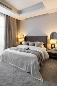 Gulta vai gultas numurā naktsmītnē شقة فندقية رائعة - موقع مميز حطين الرياض