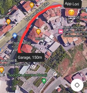 mapa miasta z balonami w obiekcie Apartment Lori w mieście Matulji