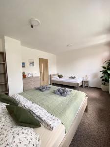 豪洛尼馬拉烏巴的住宿－Apartmán pod vlekem，一间卧室,配有两张床