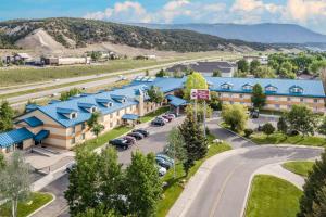 an aerial view of a hotel with a parking lot at Best Western Plus Eagle-Vail Valley in Eagle