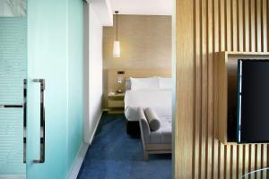 Cama o camas de una habitación en Hilton Auckland