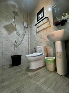 uma casa de banho com um WC e um lavatório em GOLDEN SUNSET INN em Siquijor