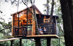une cabane dans les arbres pour 2 personnes dans l'établissement Pinochueco, à Huasca de Ocampo
