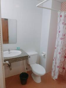 バンコクにあるLove mansionのトイレと洗面台付きのバスルーム