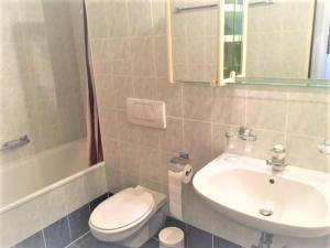 een badkamer met een wit toilet en een wastafel bij Apartment with Garden in Nyon in Nyon