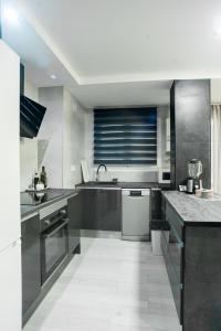 a kitchen with a sink and a counter top at Les Arts in Valencia +35 photos