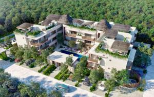 an aerial view of a large house with trees at ☆ Location & Comfort ☆ Jacuzzi ☆ Luxury Condo in Tulum