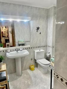 un bagno con un water e un lavandino di Curros Enríquez MR a Ourense