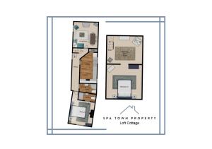 a floor plan of the sar townory apartment building at Loft Cottage by Spa Town Property - 2 Bed Tudor Retreat Near to Stratford-upon-Avon, Warwick & Solihull in Stratford-upon-Avon