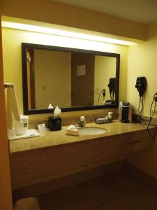 a bathroom with a sink and a large mirror at Best Western Ft Lauderdale I-95 Inn in Fort Lauderdale