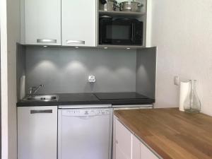 a small kitchen with a sink and a dishwasher at Studio La Plagne Montalbert , 1 pièce, 5 personnes - FR-1-181-2468 in Aime-La Plagne