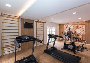 a gym with several exercise bikes in a room at Apartamentos De 2 Dormitório Com Garagem Vila Prudente Metro Tamanduateí in Sao Paulo