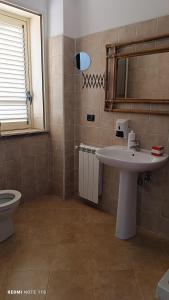 a bathroom with a sink and a toilet at Agriturismo Sant' Anna Ortì in Reggio di Calabria