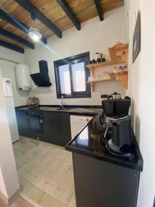 a kitchen with a counter with a coffee maker on it at Sapanca Felix Suit Bungalow in Sakarya