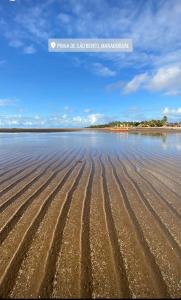 a view of the shoreline of a beach at pousada beira mar suites São Bento in Maragogi