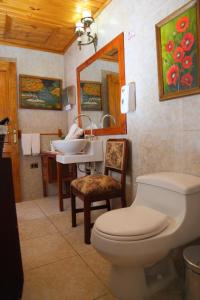 a bathroom with a toilet and a sink at Hotel Boutique Vendimia Premium in Santa Cruz
