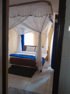a bedroom with a bed with a canopy at REHOBOTH'S APARTMENTS in Kisumu