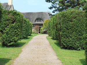 a path in front of a house with hedges at Les Hauts d'Etretat in Bordeaux-Saint-Clair