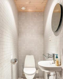 a bathroom with a toilet and a sink at Enjoy MTB downhill, XC, hiking and SPA in Åre 21st to 27th of September in Åre