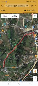 a map of a freeway with a red line at Barosa rooms in Barro