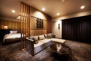 Säng eller sängar i ett rum på Daiwa Roynet Hotel Nara Natural Hot Spring