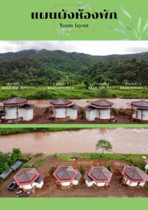 an aerial view of a resort on a river at Rimwa Riwa Camp in Ban Huai Mi