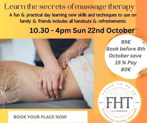a flyer for massage therapy with a picture of a woman receiving aorative massage at Ascent At Alora in Málaga