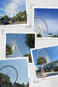 a collage of photos of a ferris wheel at 3B2FB Blissful Surfside Life a peaceful quiet getaway 25 years old and Up ONLY in Myrtle Beach