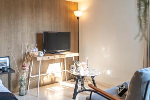 A television and/or entertainment centre at Lite House Dotonbori