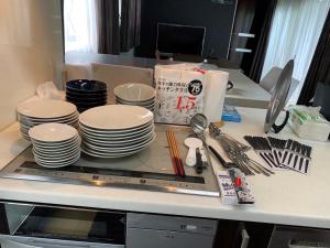 Kohvi ja tee valmistamise võimalus majutusasutuses Luxury Japanese Villa with Garden Near Kansai Airport & Premium Outlets 和風庭園豪邸