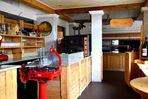 A kitchen or kitchenette at Hotel Salastrains