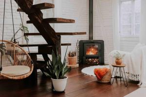 Posezení v ubytování Casa de campo em Joinville com Hidromassagem e Lareira