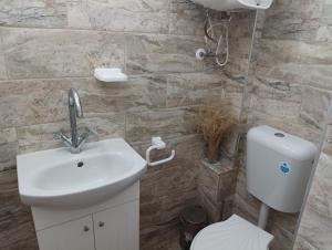 a bathroom with a sink and a toilet at 1-ва двойна стая in Dragoman