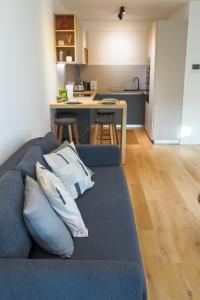 Η κουζίνα ή μικρή κουζίνα στο Premium new apartment with panoramic castle view