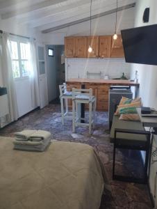 a kitchen with a table and a counter top at Disfruta como local in Mendoza