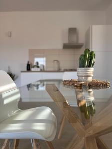 stół z kaktusem w kuchni w obiekcie La Girandola w mieście Villamassargia