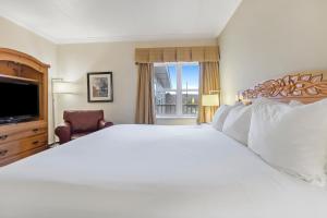 Voodi või voodid majutusasutuse Cherry Tree Inn & Suites toas