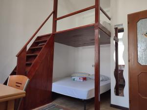 a bedroom with a bunk bed with a staircase at Alba Private Room in Milan