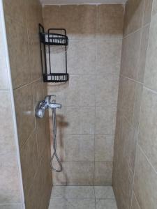 a shower with a shower head in a bathroom at דירה בסטייל in Eilat