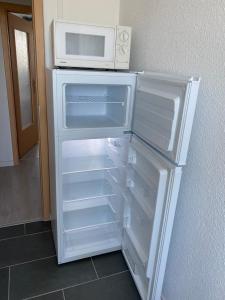 Kuchyň nebo kuchyňský kout v ubytování Monteur und Ferienwohnung THMS 14 R