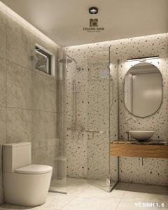 Phòng tắm tại Happy Hotel Bình Tân