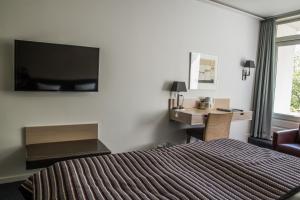 En tv och/eller ett underhållningssystem på Frederiksdal Sinatur Hotel & Konference