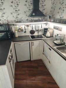 Kuchyň nebo kuchyňský kout v ubytování Apartmán Aromasalon