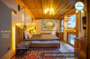 a bedroom with a bed and a tv in a room at Blu Macel Hotel & Suites -Old City Sultanahmet in Istanbul