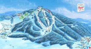 a map of a mountain with a ski slope at Apartmán Plešivec ALL4FUN u sjezdovky in Abertamy