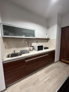Η κουζίνα ή μικρή κουζίνα στο Pitypang Apartman Hajdúszoboszló