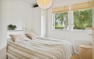 Bogø Byにある3 Bedroom Amazing Home In Bog Byの白いベッドルーム(ベッド1台、窓付)