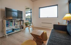 エーベルトフトにあるStunning Home In Ebeltoft With 4 Bedrooms And Wifiのリビングルーム(ソファ、テレビ付)